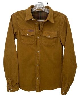 Bonpoint Boys 14A Mustard Corduroy Western Snap Shirt
